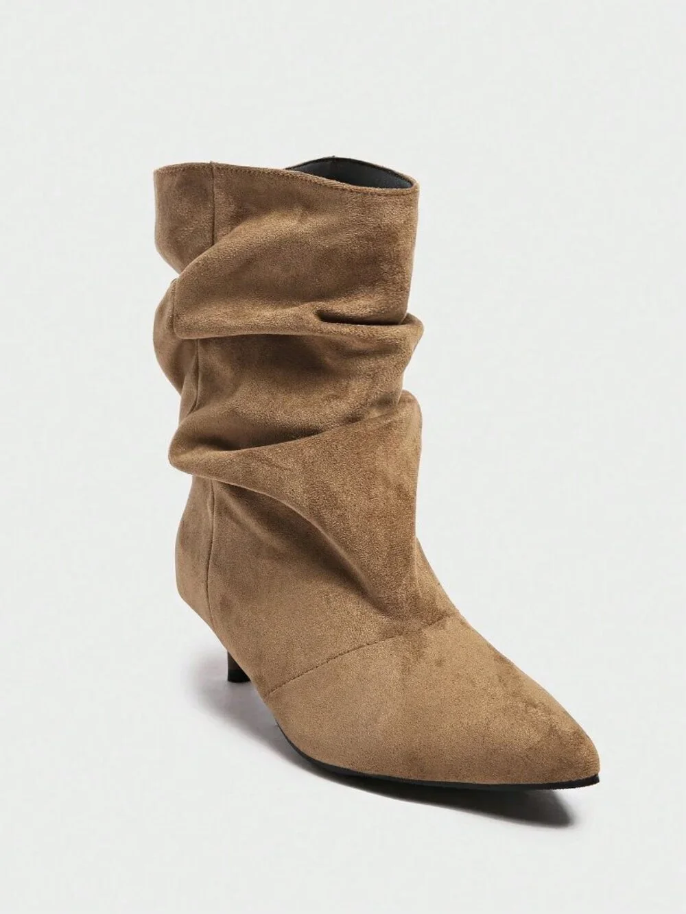 Khaki Boho Women's Pleated heeled Boots